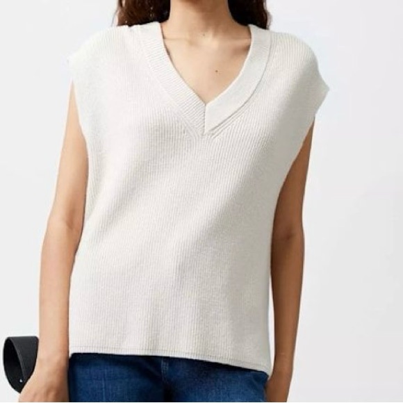 French Connection Nariko Cream Maxi Skirt and V-Neck Ribbed Vest New Size Small - Picture 10 of 10